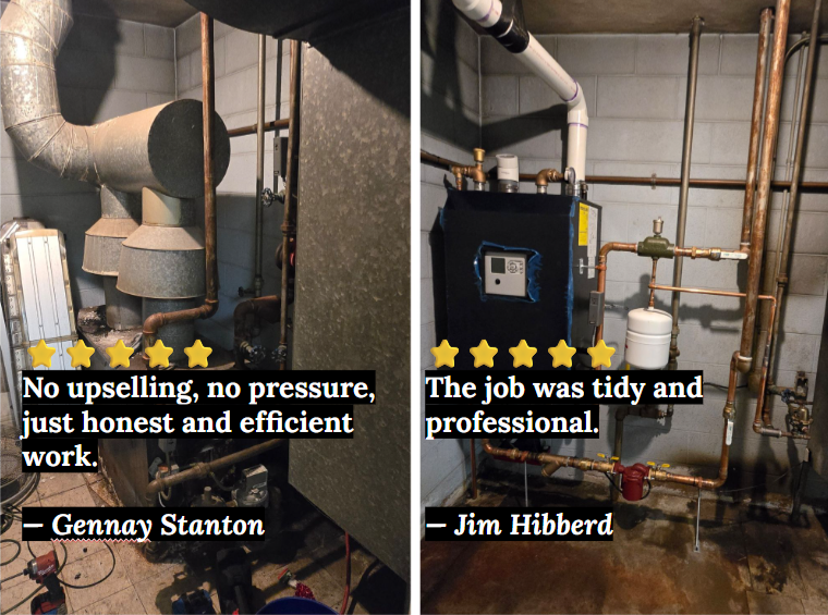 Professional residential boiler installation