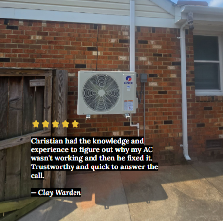 Mini-split heat pump installation at a customer's home