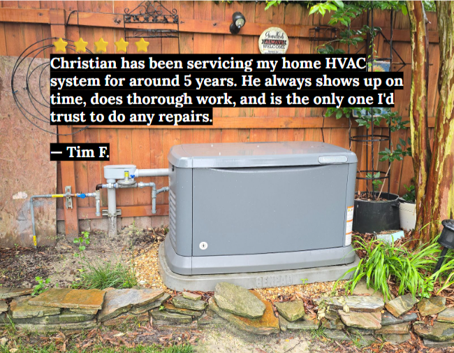Backup generator installation for residential property