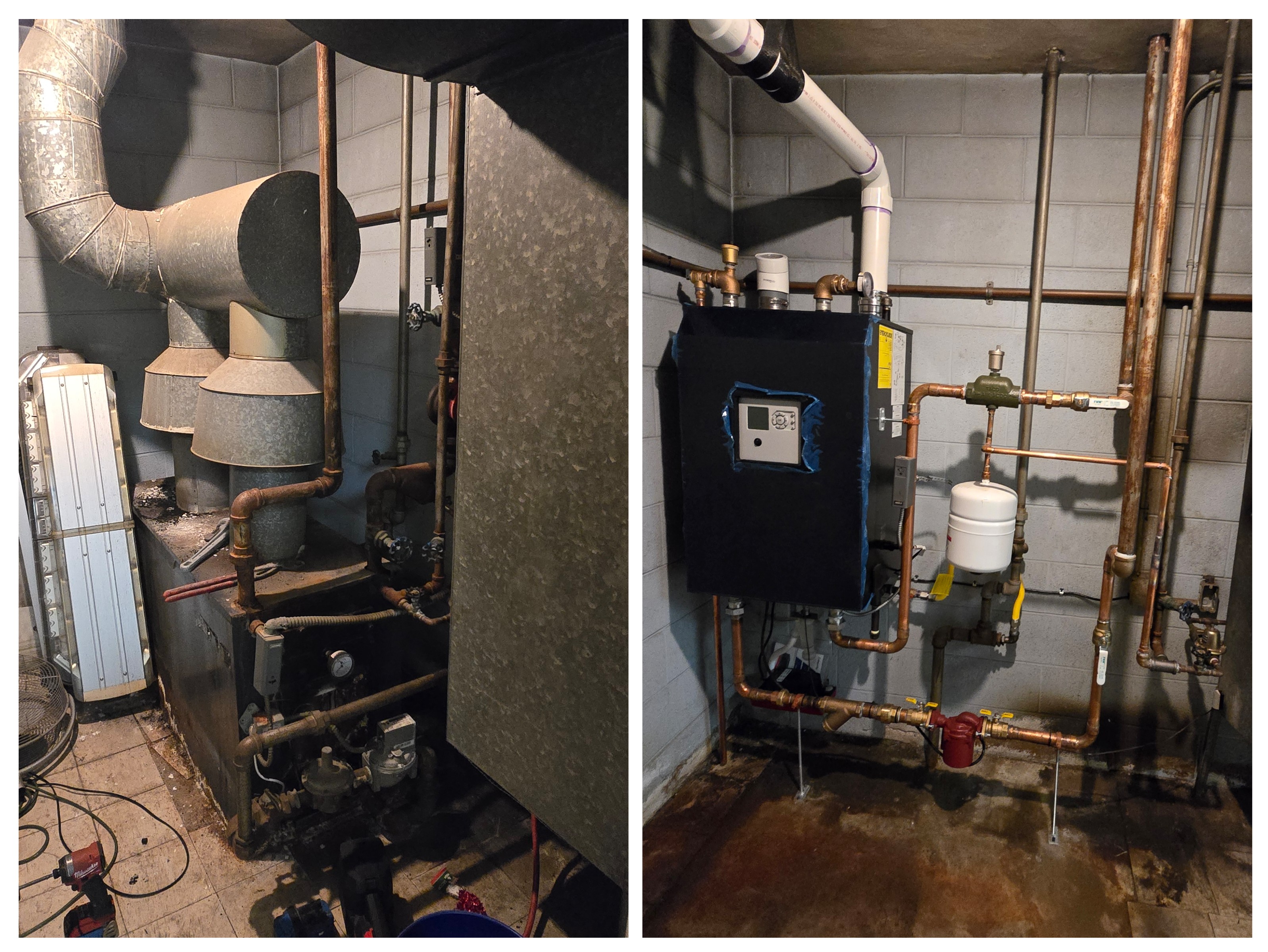 Commercial rooftop HVAC unit installation